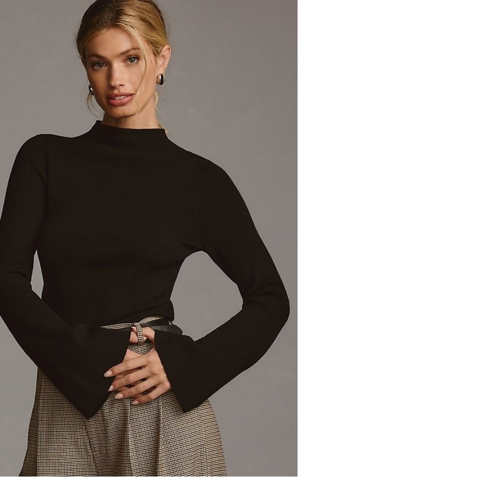 Anthropologie The Arlowe Bell-Sleeve Sweater by Maeve XS new with tag